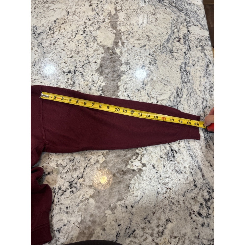 Vintage Super Wool Blend Yapagi Long Sleeve Knit Sweater Maroon Rockabilly READ - Picture 8 of 8